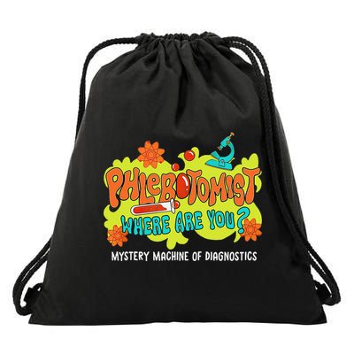 Phlebotomist Where Are You Mystery Machine Lab Week 2025 Drawstring Bag
