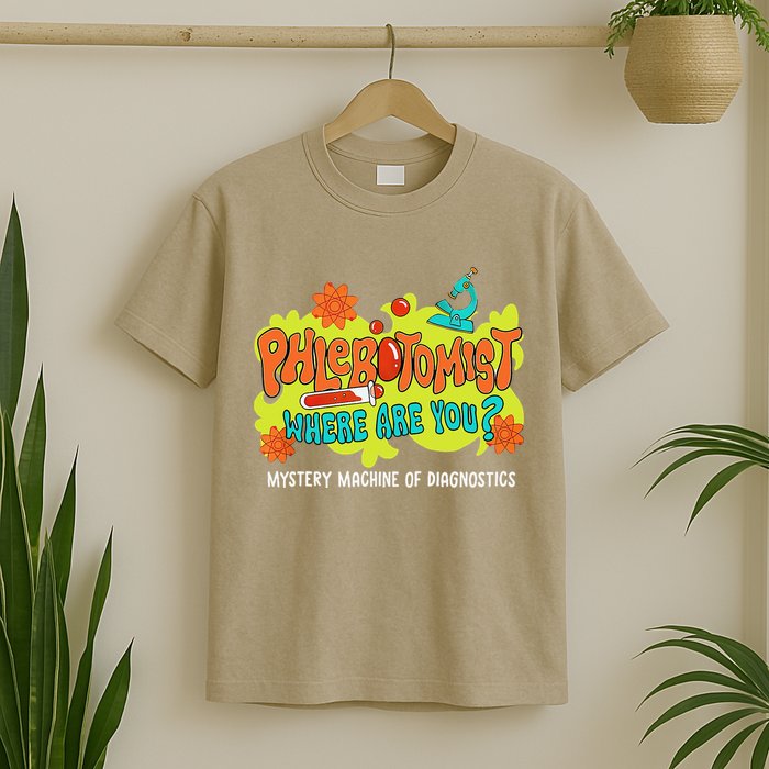 Phlebotomist Where Are You Mystery Machine Lab Week 2025 T-Shirt