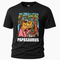 Papasaurus With A Dinosaur For Father's Day Cute Gift Cooling Performance Crew T-Shirt