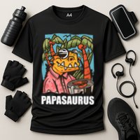 Papasaurus With A Dinosaur For Father's Day Cute Gift Cooling Performance Crew T-Shirt