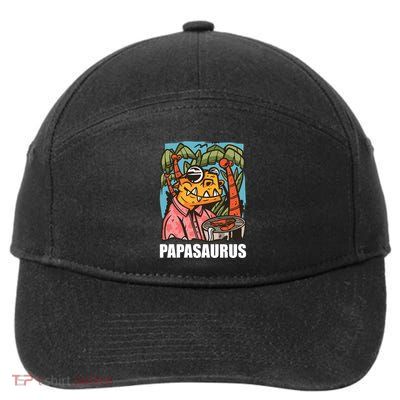 Papasaurus With A Dinosaur For Father's Day Cute Gift 7-Panel Snapback Hat