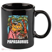 Papasaurus With A Dinosaur For Father's Day Cute Gift 11oz C Handle Ceramic Mug