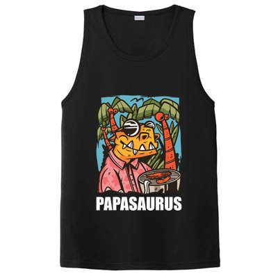 Papasaurus With A Dinosaur For Father's Day Cute Gift PosiCharge Competitor Tank