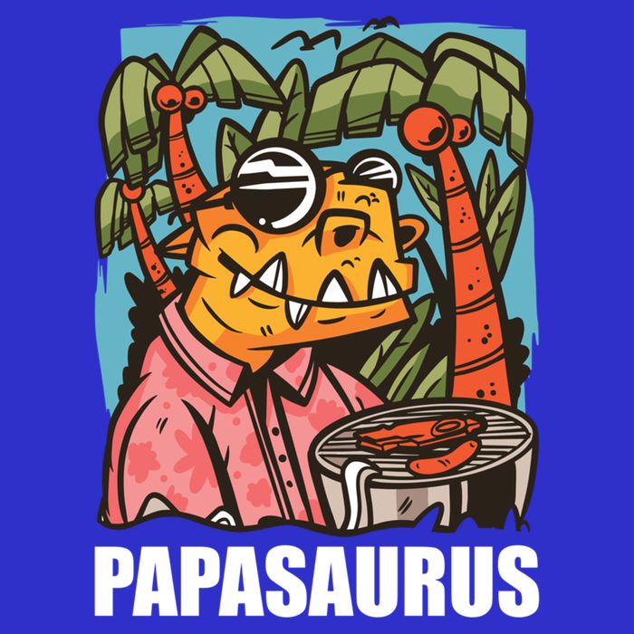 Papasaurus With A Dinosaur For Father's Day Cute Gift Long Sleeve Shirt