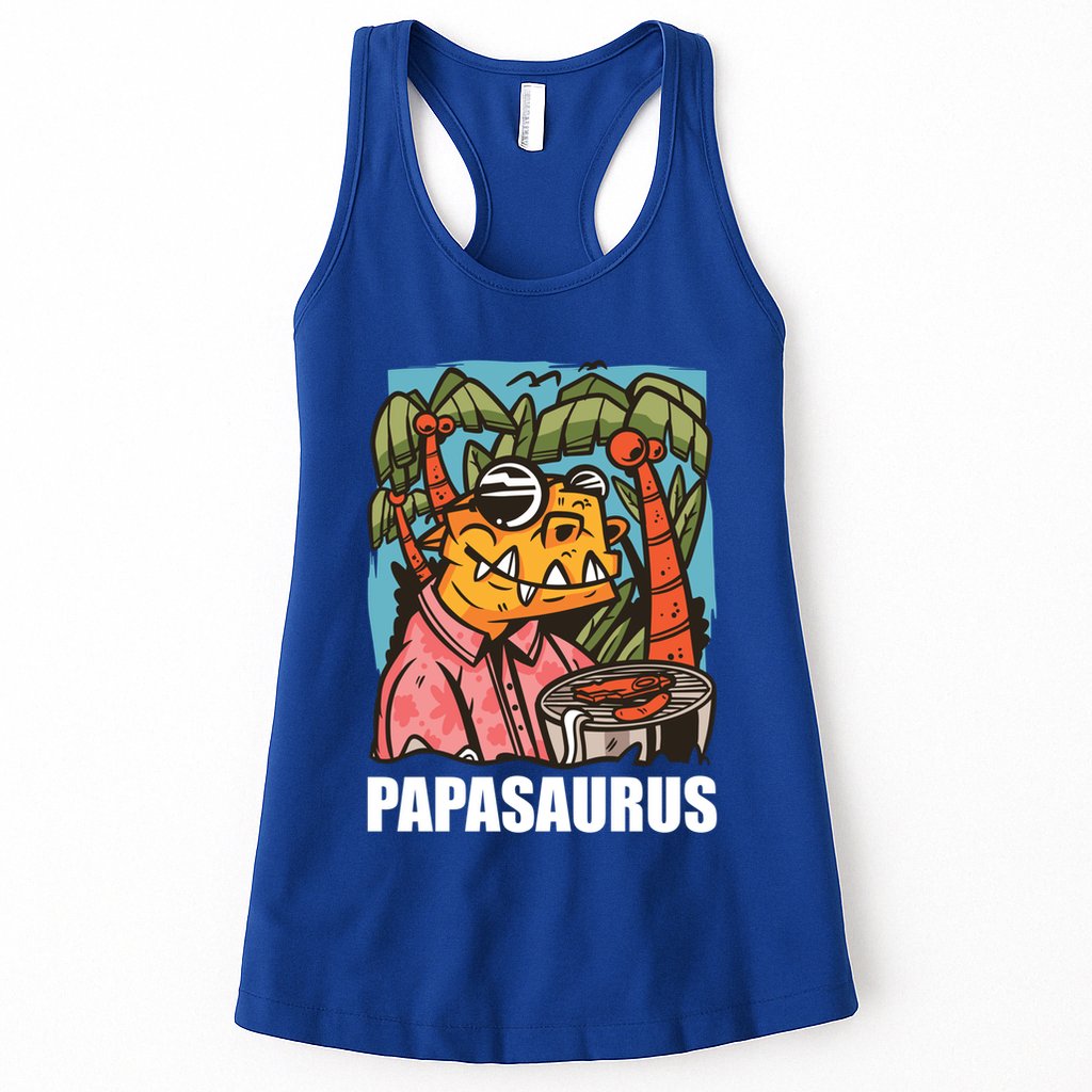 Papasaurus With A Dinosaur For Father's Day Cute Gift Womens Tank Top