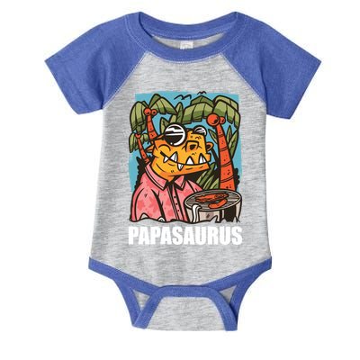 Papasaurus With A Dinosaur For Father's Day Cute Gift Infant Baby Jersey Bodysuit