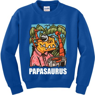 Papasaurus With A Dinosaur For Father's Day Cute Gift Kids Sweatshirt