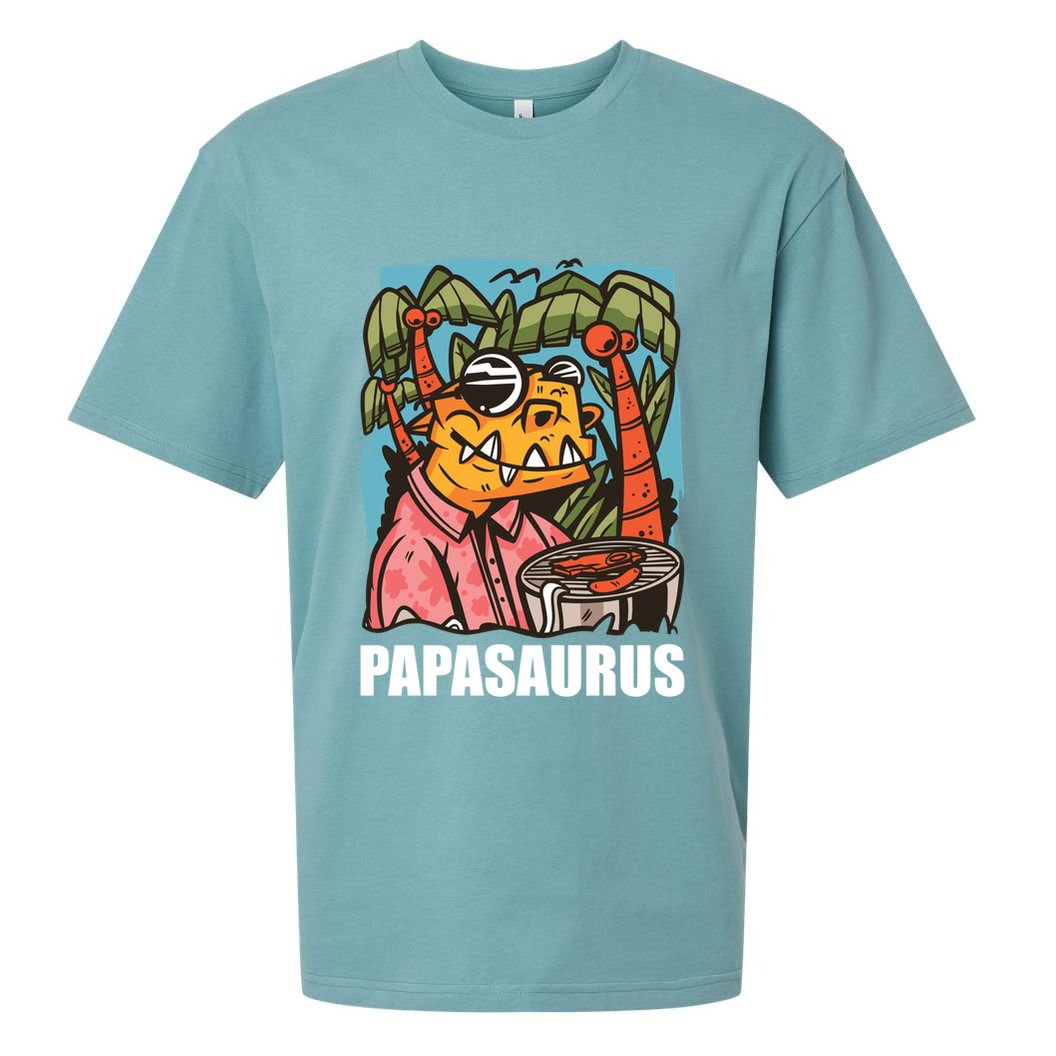 Papasaurus With A Dinosaur For Father's Day Cute Gift Sueded Cloud Jersey T-Shirt