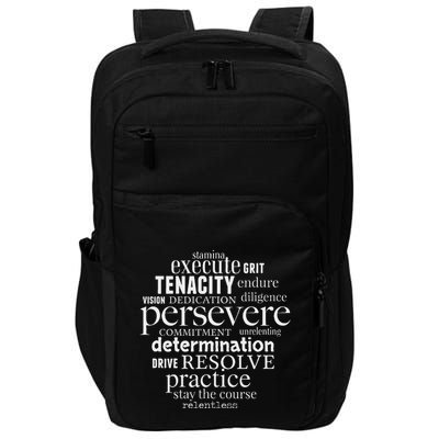 Persevere Word Art Strong Achievers Inspirational Impact Tech Backpack