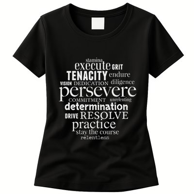 Persevere Word Art Strong Achievers Inspirational Womens T-Shirt