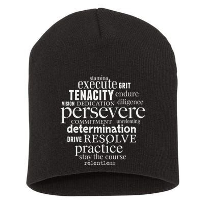 Persevere Word Art Strong Achievers Inspirational Short Acrylic Beanie