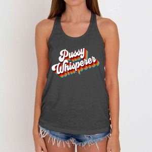 Pussy Whisperer Adult Jokes Retro Women's Knotted Racerback Tank