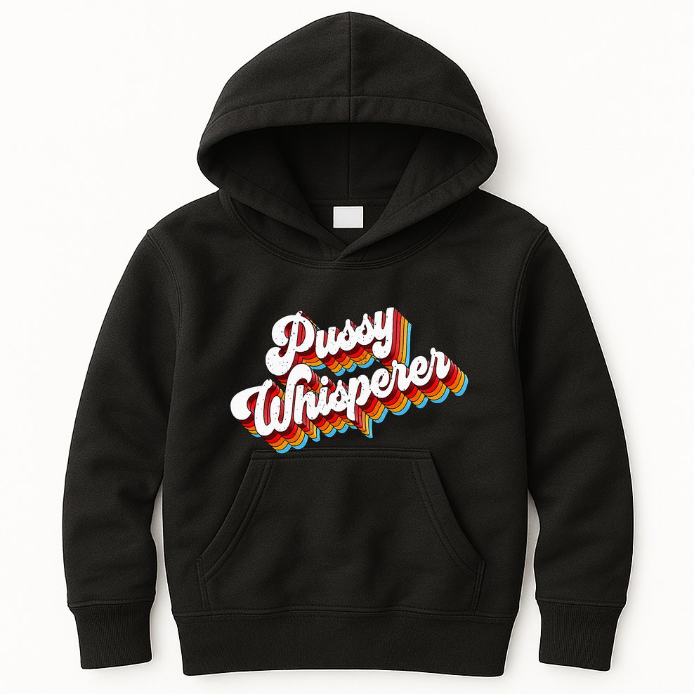 Pussy Whisperer Adult Jokes Retro Kids Hoodie