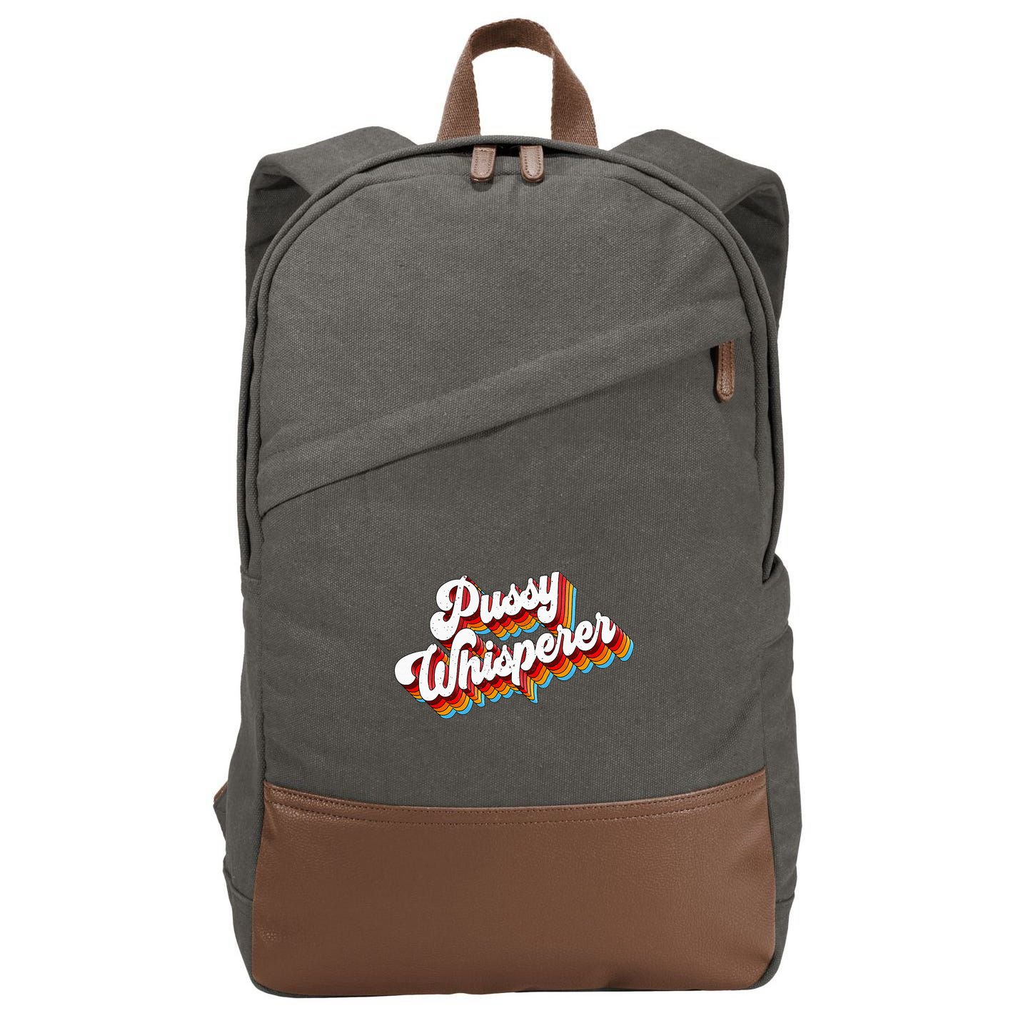 Pussy Whisperer Adult Jokes Retro Cotton Canvas Backpack