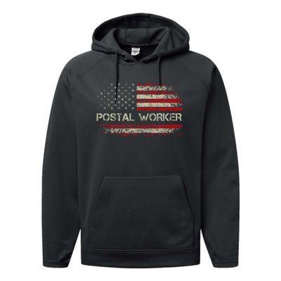 Postal Worker American Flag Us Postal Service Performance Fleece Hoodie