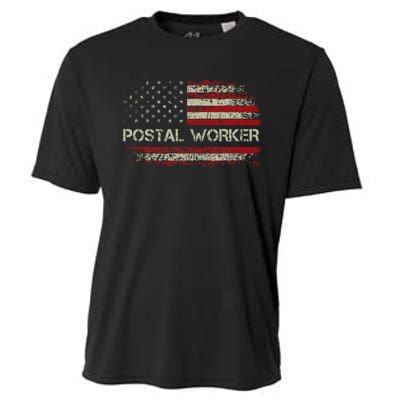 Postal Worker American Flag Us Postal Service Cooling Performance Crew T-Shirt