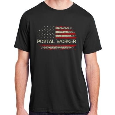 Postal Worker American Flag Us Postal Service Adult ChromaSoft Performance T-Shirt