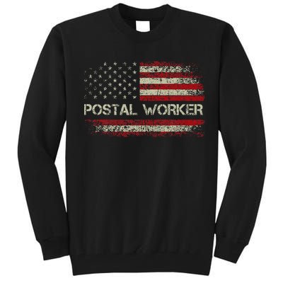 Postal Worker American Flag Us Postal Service Tall Sweatshirt