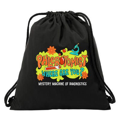 Phlebotomist Where Are You Mystery Machine Lab Week 2025 Drawstring Bag