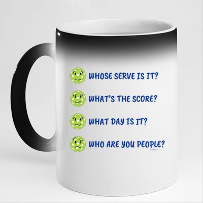 Pickleball Who Are You People 11oz Black Color Changing Mug