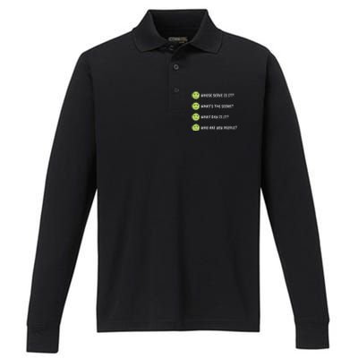 Pickleball Who Are You People Performance Long Sleeve Polo