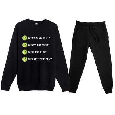 Pickleball Who Are You People Premium Crewneck Sweatsuit Set