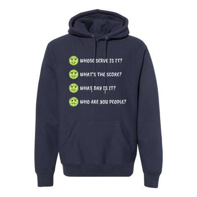 Pickleball Who Are You People Premium Hoodie