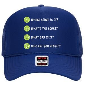 Pickleball Who Are You People High Crown Mesh Back Trucker Hat