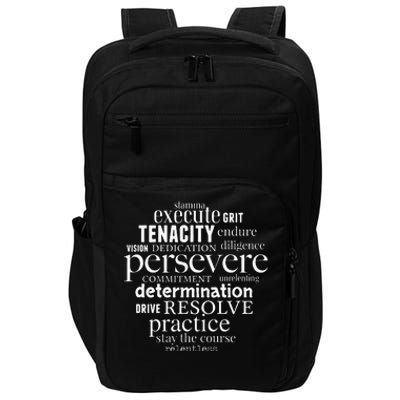 Persevere Word Art Strong Women Men Achievers Inspirational Impact Tech Backpack