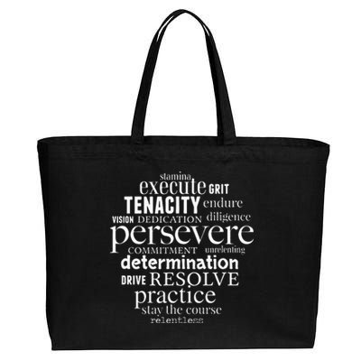 Persevere Word Art Strong Women Men Achievers Inspirational Cotton Canvas Jumbo Tote