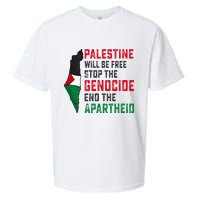 Palestine Will Be Free Stop The Genocide End The Apartheid Sueded Cloud Jersey T-Shirt