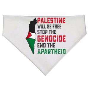 Palestine Will Be Free Stop The Genocide End The Apartheid USA-Made Doggie Bandana