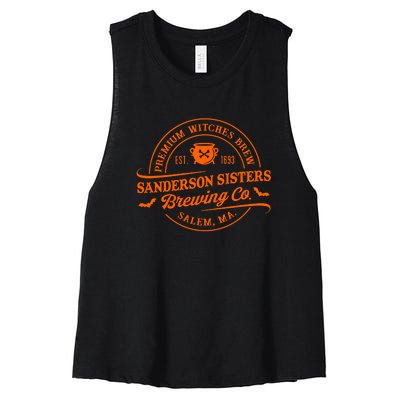 Premium Witches Brew Est 1963 Sanderson Sisters Brewing Co Halloween Costume Women's Racerback Cropped Tank