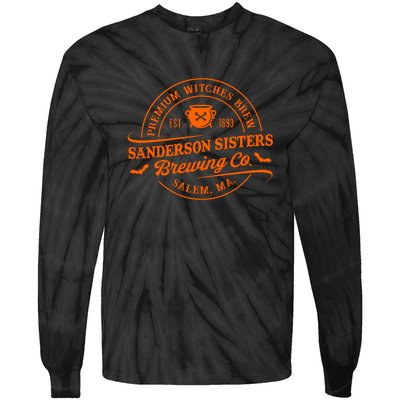 Premium Witches Brew Est 1963 Sanderson Sisters Brewing Co Halloween Costume Tie-Dye Long Sleeve Shirt