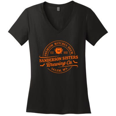 Premium Witches Brew Est 1963 Sanderson Sisters Brewing Co Halloween Costume Women's V-Neck T-Shirt