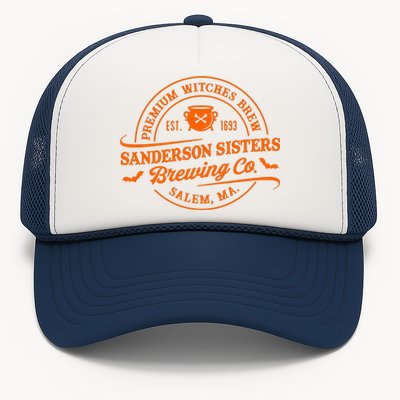 Premium Witches Brew Est 1963 Sanderson Sisters Brewing Co Halloween Costume Trucker Hat