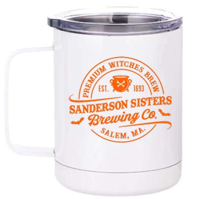 Premium Witches Brew Est 1963 Sanderson Sisters Brewing Co Halloween Costume 12 oz Stainless Steel Tumbler Cup