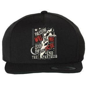 Palestine Will Be Free Stop The Genocide End The Apartheid Wool Snapback Cap