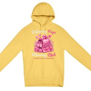 Postal Worker Breast Cancer Awareness October We Wear Premium Pullover Hoodie