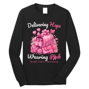 Postal Worker Breast Cancer Awareness October We Wear Long Sleeve Shirt