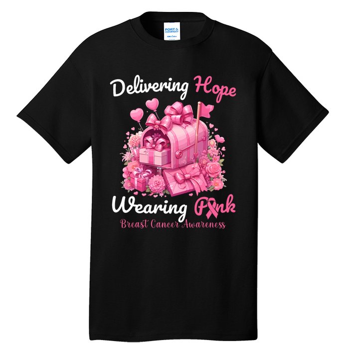 Postal Worker Breast Cancer Awareness October We Wear Tall T-Shirt