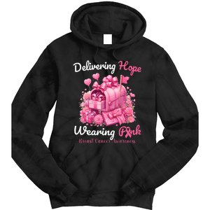 Postal Worker Breast Cancer Awareness October We Wear Tie Dye Hoodie