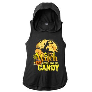 Pumpkin Witch Better Have My Candy Black Cat Bats Graveyard Gift Ladies PosiCharge Tri-Blend Wicking Draft Hoodie Tank