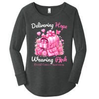 Postal Worker Breast Cancer Awareness October We Wear Women's Perfect Tri Tunic Long Sleeve Shirt