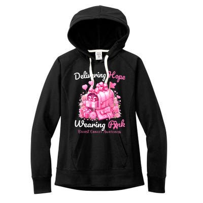 Postal Worker Breast Cancer Awareness October We Wear Women's Fleece Hoodie