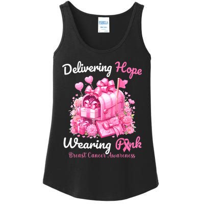 Postal Worker Breast Cancer Awareness October We Wear Ladies Essential Tank