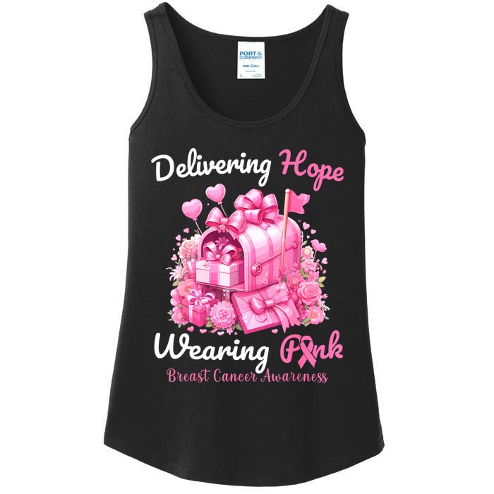 Postal Worker Breast Cancer Awareness October We Wear Ladies Essential Tank