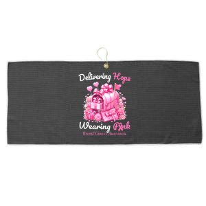 Postal Worker Breast Cancer Awareness October We Wear Large Microfiber Waffle Golf Towel