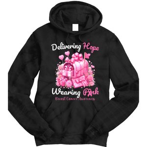 Postal Worker Breast Cancer Awareness October We Wear Tie Dye Hoodie