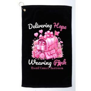 Postal Worker Breast Cancer Awareness October We Wear Platinum Collection Golf Towel